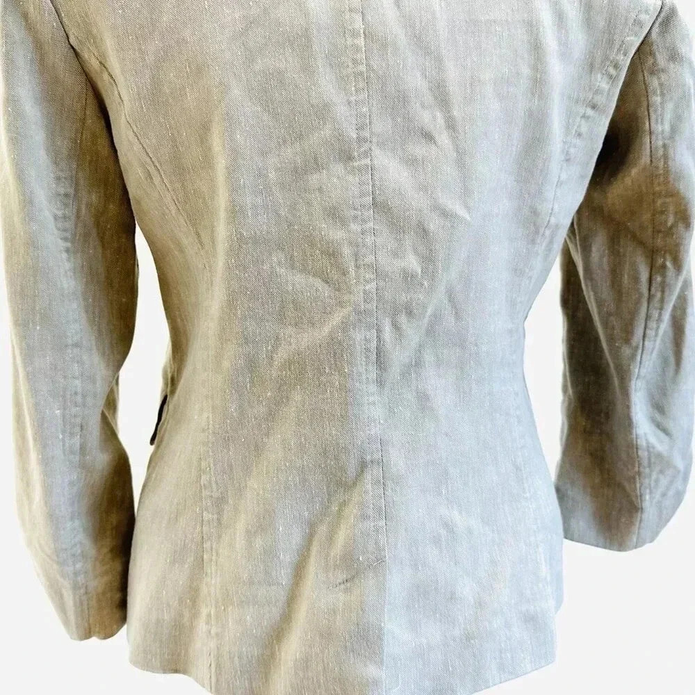 HALOGEN Women Long Sleeve One-Button Collared Pocket Tan Career Jacket Sz Small - Picture 10 of 13